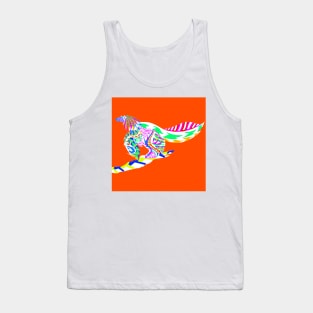 feathered wings in floral aztec design the dinosaur bird fossil vector Tank Top